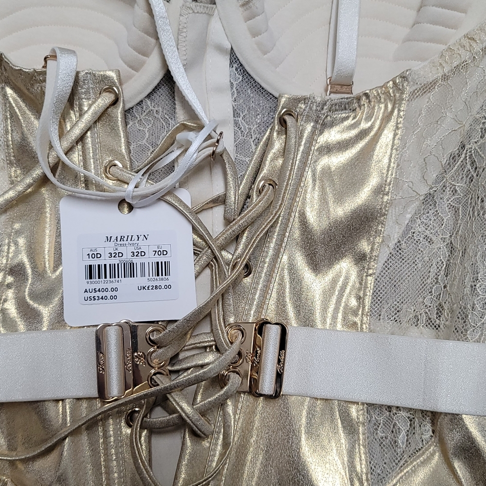 Honey Birdette Gold Satin Backless Dress - Picture 11 of 11